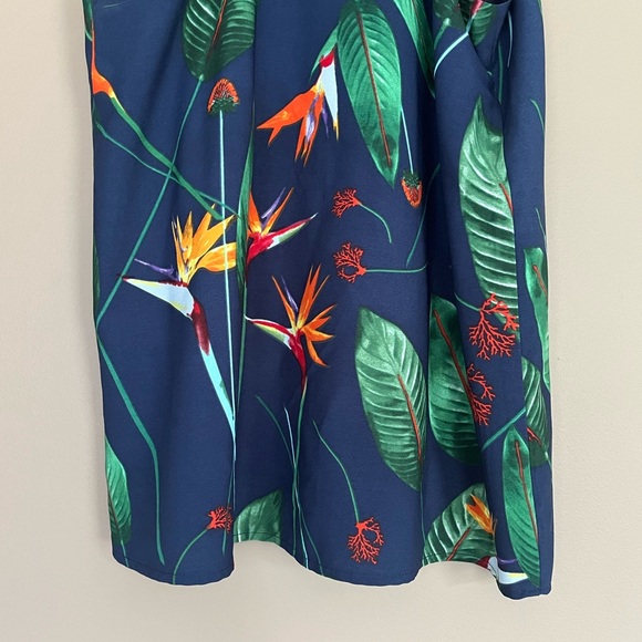 {Dalia} Birds of Paradise Floral Tank Blouse in Blue - Womens XS - Picture 7 of 8
